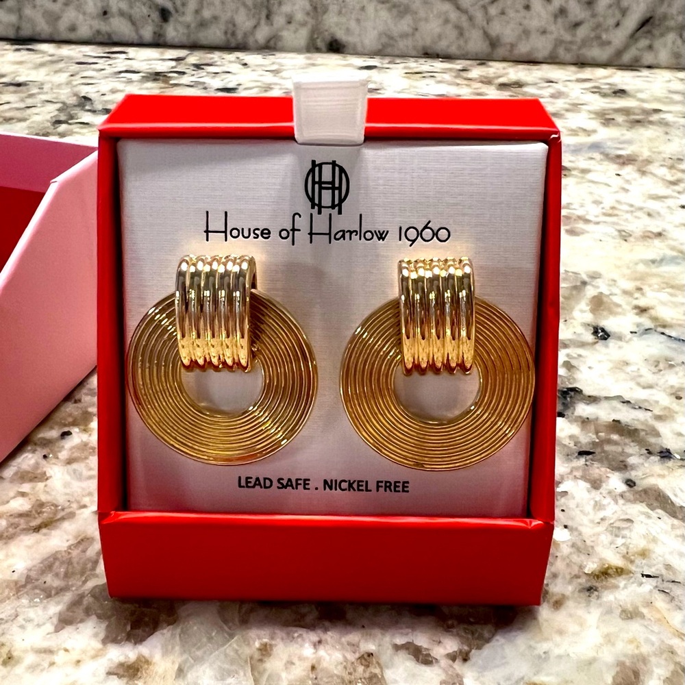 House of Harlow 1960 Gold Earrings